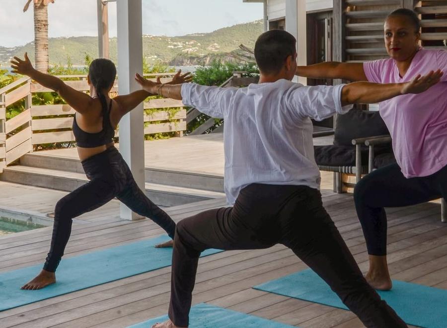 Fitness classes at the villa