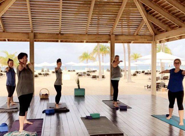 Fitness classes at the villa