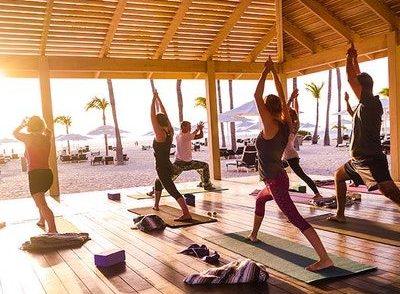 Fitness classes at the villa